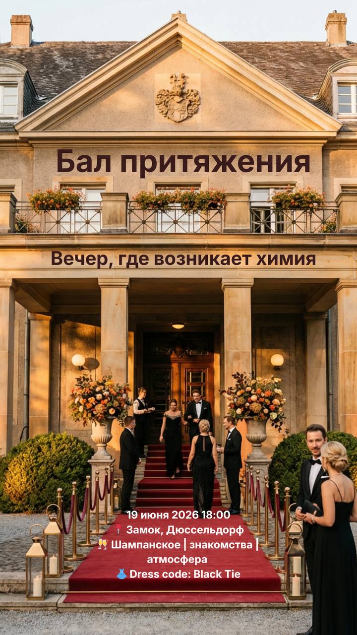 Афиша: Бал притяжения: Оскар в самом сердце Дюссельдорфа 🏰✨ВЕЧЕР ЗНАКОМСТВ